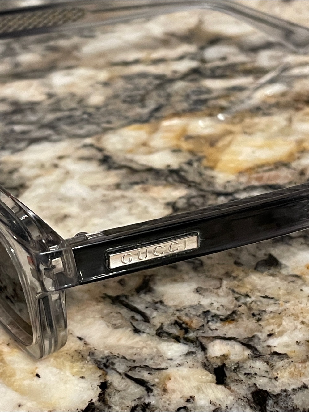 Gucci Clear Frame Sunglasses with Gray Lenses - Picture 2 of 15